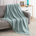 BOURINA Aqua Throw Blanket 60x80 Inches Throw Textured Solid Soft Sofa Throw by BOURINA