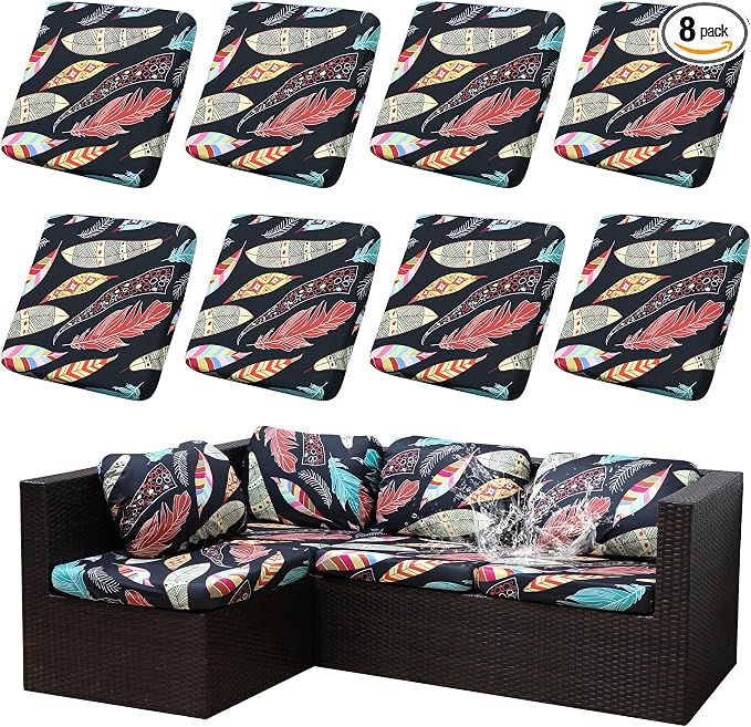 Outdoor Cushion Covers Set, Replacement by SUKAIKEQA