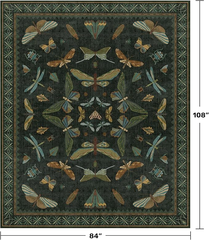 Hazo Haus 7x9 Insect Dark Green Rugs - Image 2