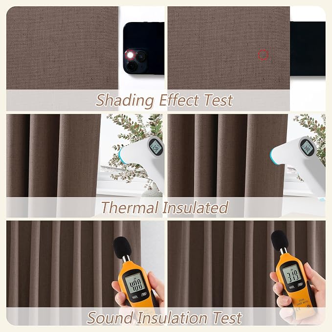 Guken 100% Blackout Curtains 102 Inch Length 2 Panels Set - Image 5