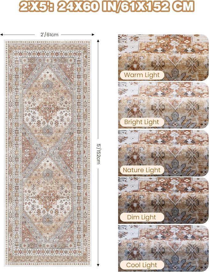 2x5 Rug Runner Washable for Entryway, Soft Bathroom Rugs - Image 2