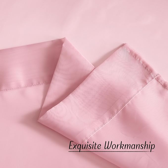 NICETOWN Pink Sheer Curtains 2 Panels - Image 4