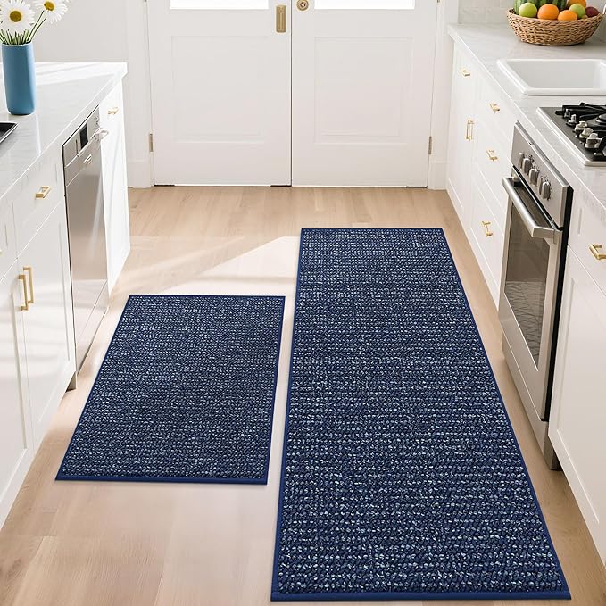 BEQHAUSE Kitchen Rugs and Mats 2PCS, Non-Slip Kitchen Mats by BEQHAUSE