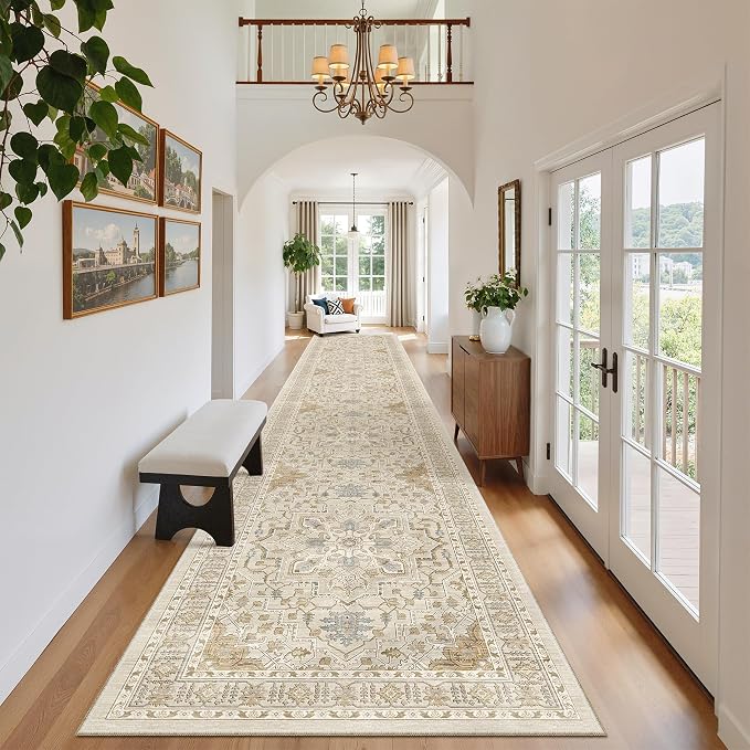 Madane Hallway Runner Rug 2'6''x14', Non Slip Vintage Runners - Image 2