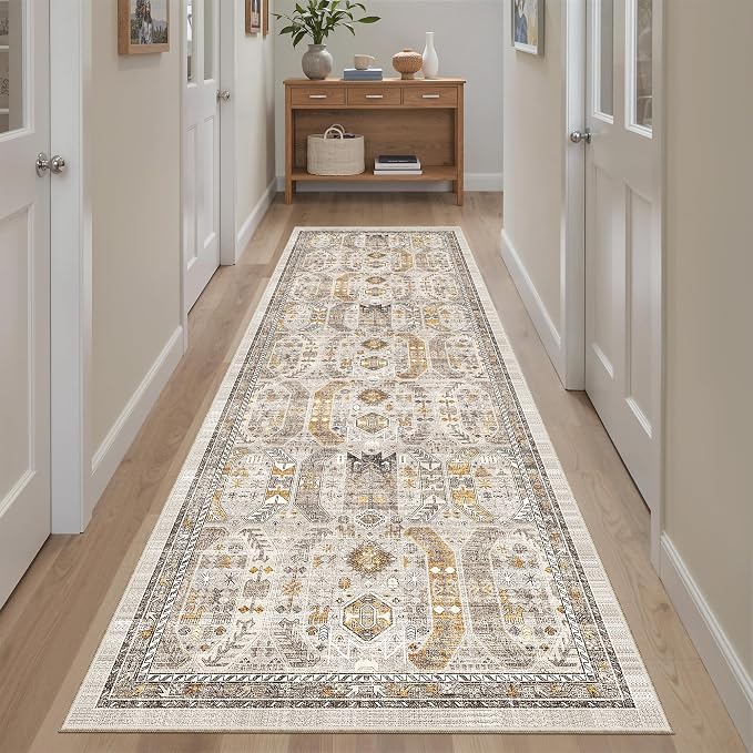 Madane Runner Rug 2'6''x8' Kitchen Runner, Hallway Runner Printed Vintage - Image 2
