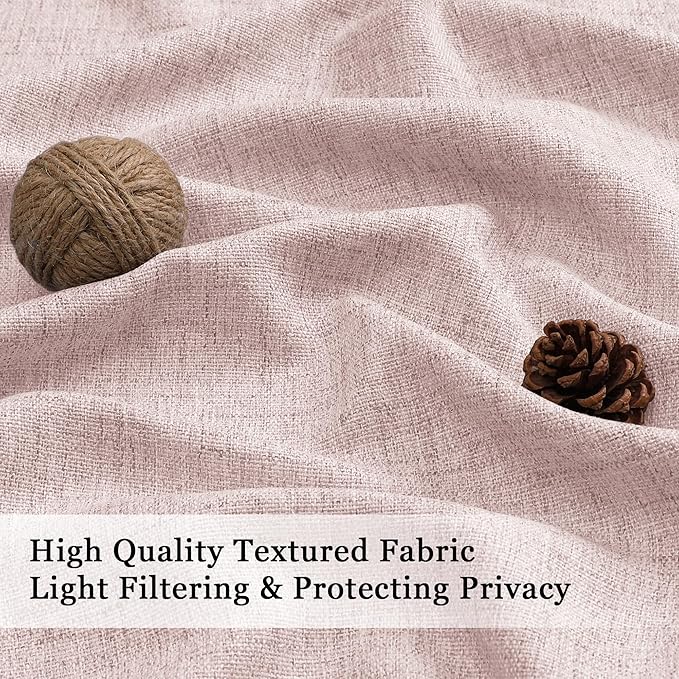 OWENIE Blush Pink Valances for Windows 1 Pcs 22 Inch Length, Light Filtering - Image 2