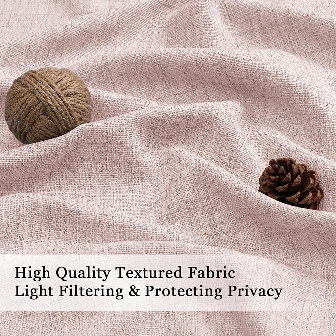 OWENIE Blush Pink Valances for Windows 1 Pcs 20 Inch Length, Light Filtering - Image 2