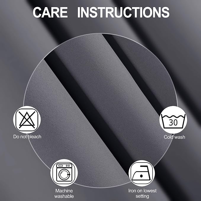 LEMOMO Grey Thermal Blackout Curtains/42 x 84 Inch/Set of 2 Panels Room - Image 4