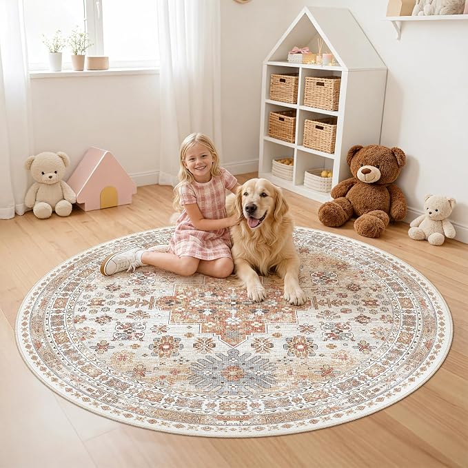 zesthome Washable Round Rug - 5ft Ultra-Thin Circle Area Rugs - Image 8