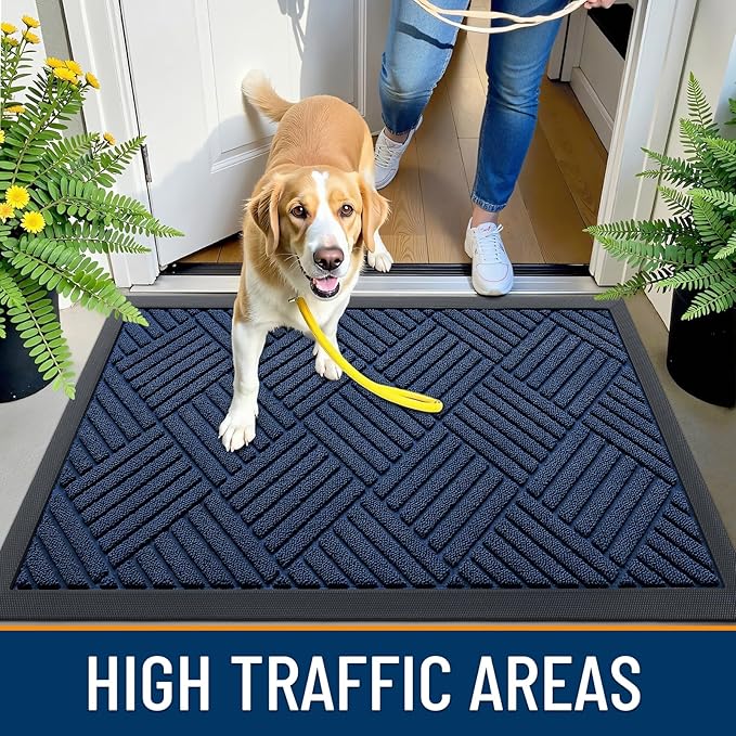 OLANLY Front Door Mat Outside Entrance 33x21, Heavy Duty Sturdy Natural Rubber - Image 5