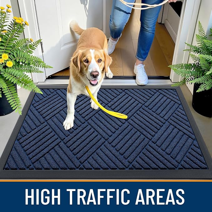 OLANLY Front Door Mat Outside Entrance 47x17, Heavy Duty Sturdy Natural Rubber - Image 5