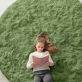 OLANLY Green Round Rugs for Bedroom by OLANLY