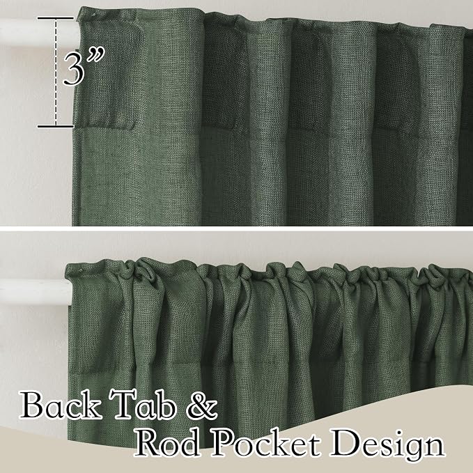 RYB HOME Semi Sheer Curtains 90 inches Long, Light Filtering Privacy Natural - Image 2