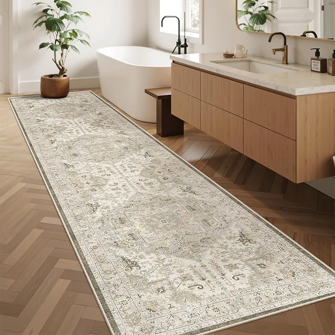 Madane Hallway Runner Rug 2'6''x10' Kitchen Runner, Non Slip Vintage Runners - Image 3