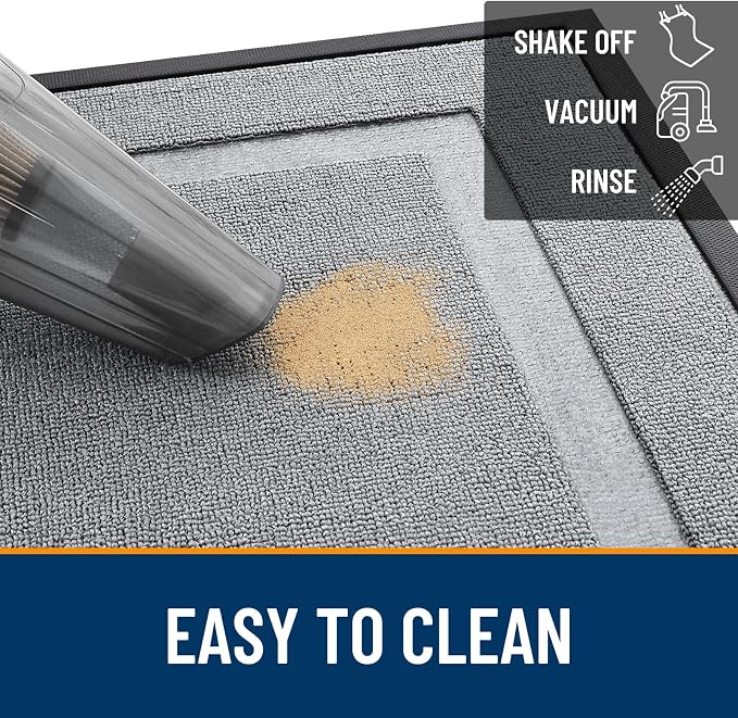 OLANLY Front Door Mat Outside 47x23, All-Season Heavy-Duty Rubber Doormat | Ash - Image 5