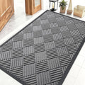 OLANLY Front Door Mat Outside Entrance 47x32, Heavy Duty Sturdy Natural Rubber by OLANLY