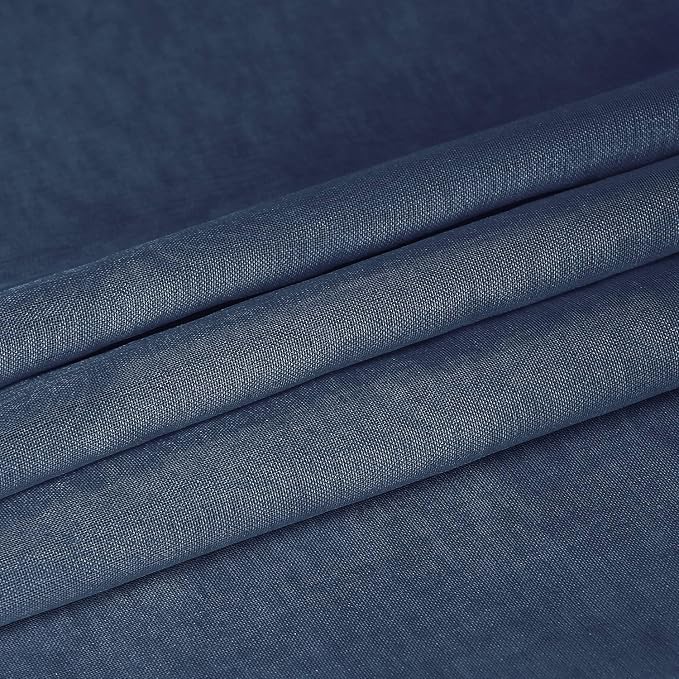 DWCN Navy Blue Sheer Curtains Semi Transparent Voile Rod Pocket Curtains - Image 4