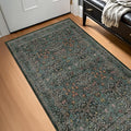 Dark Green Washable Entry Rug, 3x4 Rugs by HazoHaus