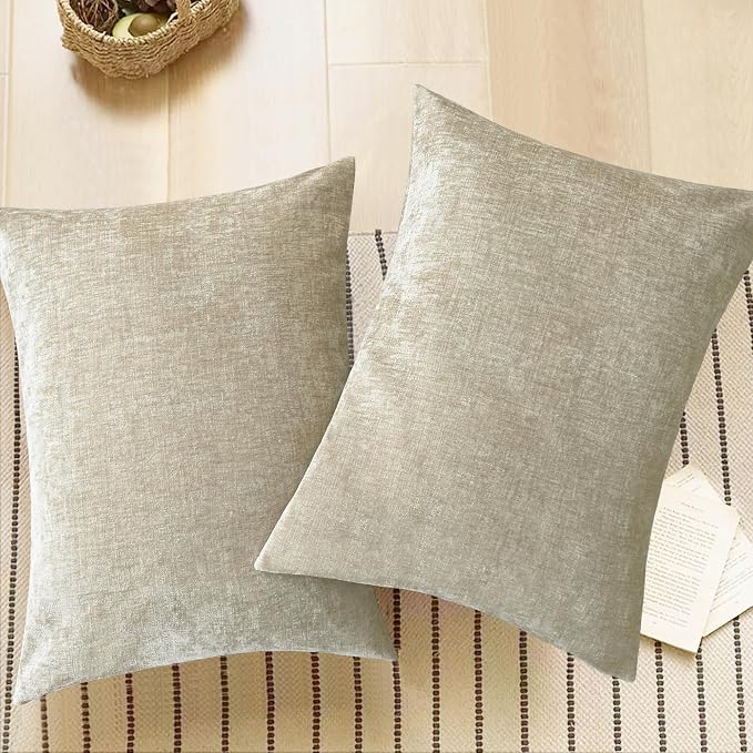 CaliTime Throw Pillow Covers Decorative 20 X 26 Inches Pack of 2 Cozy Chenille - Image 5