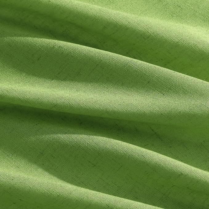 Lime Green Linen Curtains 90 Inch Long 2 Panels Set - Image 5