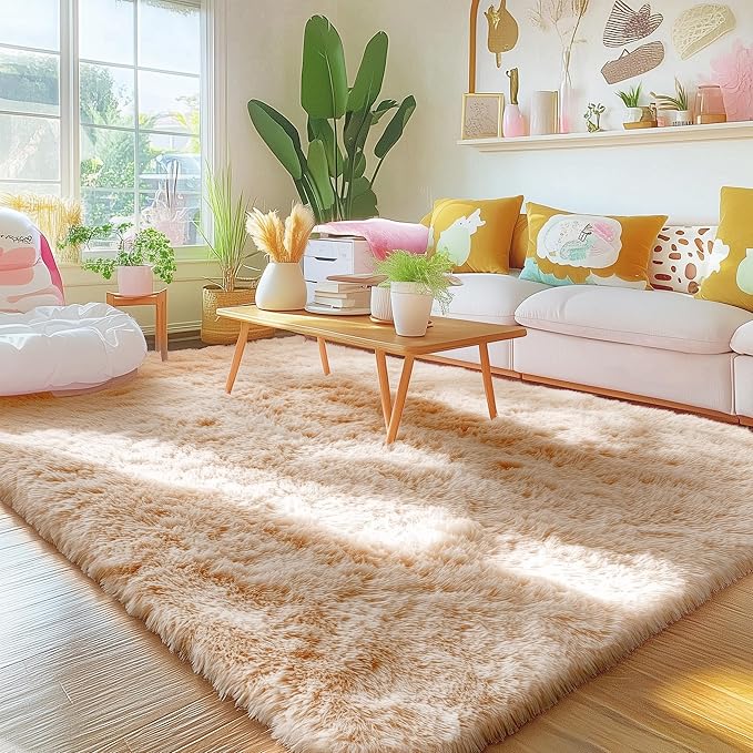 OLANLY 4x9 Area Rugs for Living Room Bedroom, Machine Washable Soft Fluffy by OLANLY