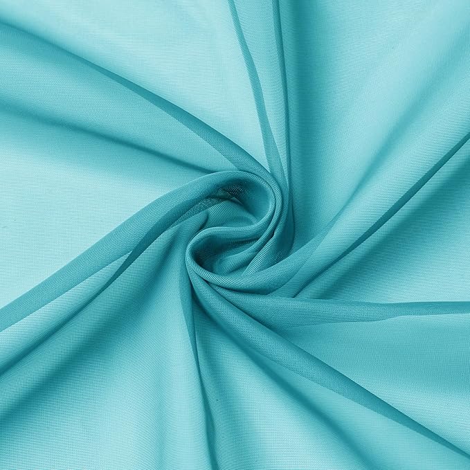 Aiyufeng Turquoise Sheer Curtains 45 Inch Length 2 Panels Set, Light Filtering - Image 5