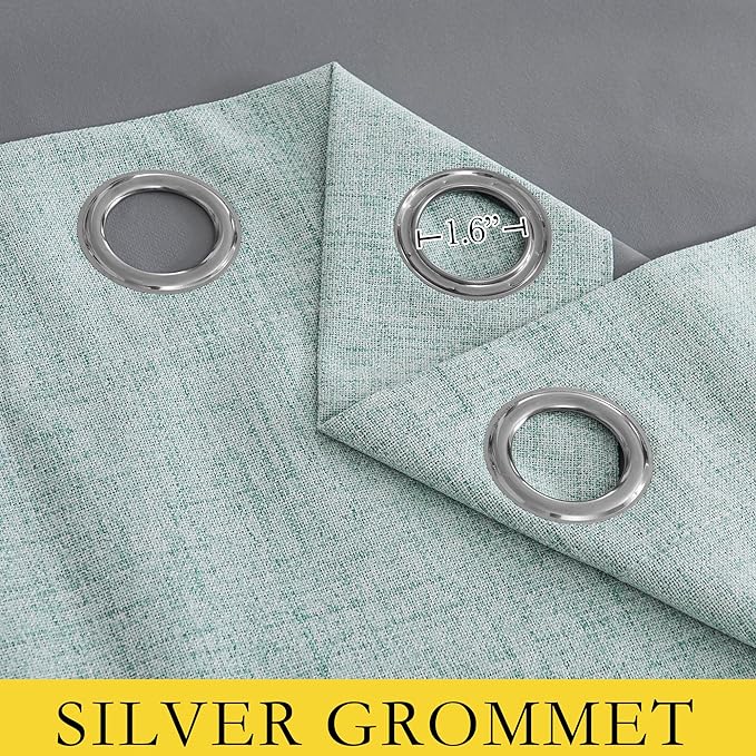 NICETOWN 100% Absolutely Blackout Linen Curtains - Image 5