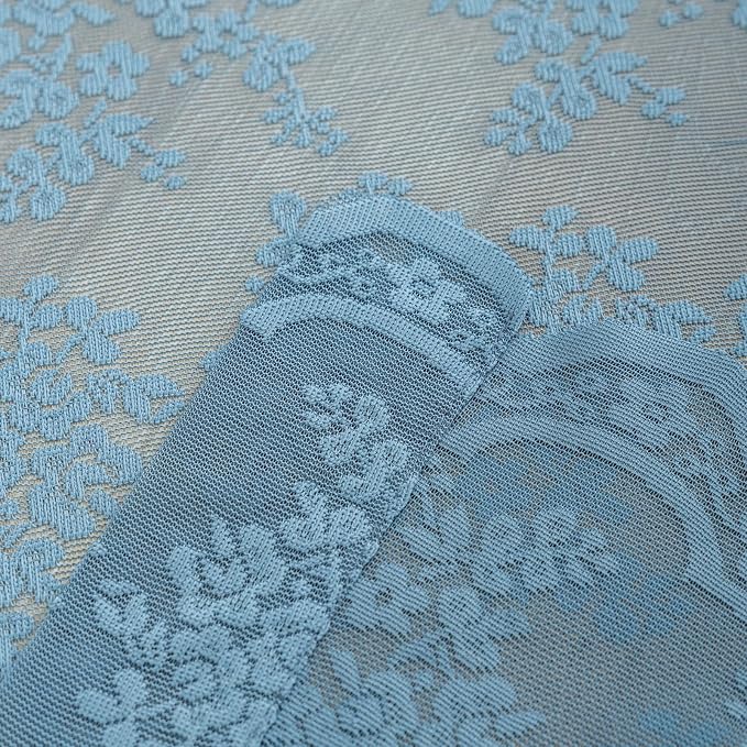 YJ YANJUN Vintage Lace Curtains 63 Inch Length-Victorian Floral Pattern Stone - Image 6
