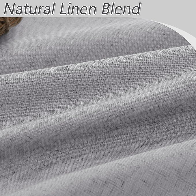 Guken Grey 100% Blackout Curtains 90 Inch Length 2 Panels Set - Image 3