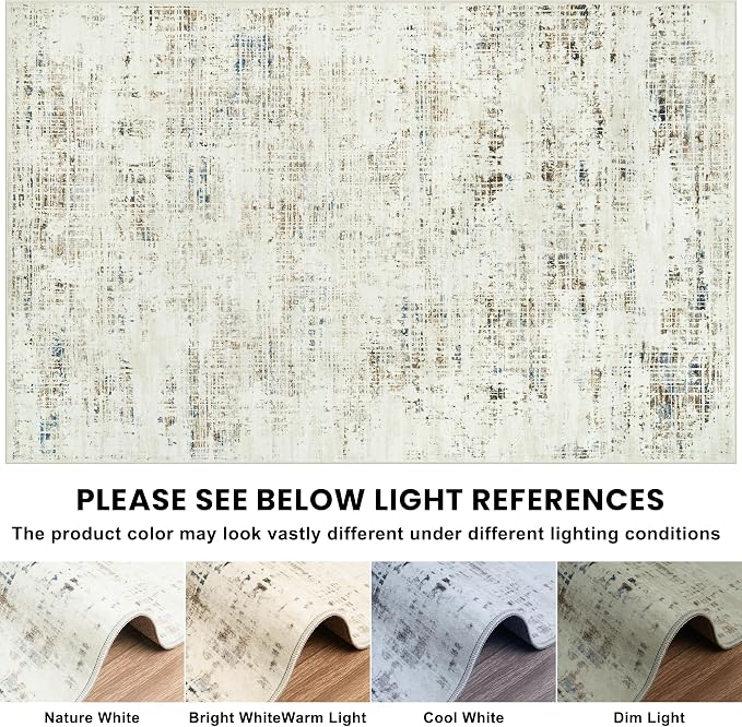 10x12 Area Rugs for Living Room Washable Rug: Anti-Skid Abstract Modern Living - Image 8