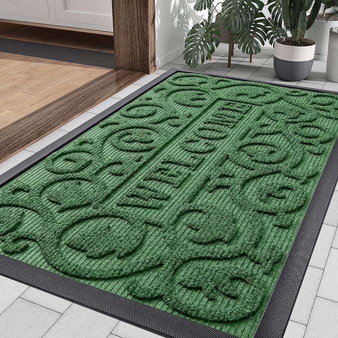 Smiry Welcome Door Mat Outside Entrance, Heavy Duty Trap Dirt and Moisture Easy by Smiry