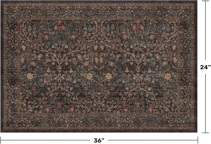 Boho Brown Washable 2x3 Entryway Rug - Image 2