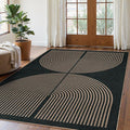 Lahome Modern Rainbow Easy Jute Carpet, Washable 5x7 Area Rugs by Lahome