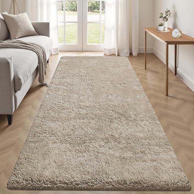 2x6 Runner Rug for Bedroom: Fluffy Shag Soft Washable Rugs Small Fuzzy Plush by VECARF