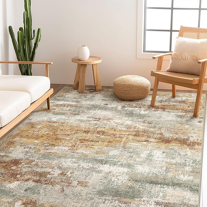 Area Rugs 5x7 for Living Room Bedroom, Modern Abstract Machine Washable Rug - Image 3