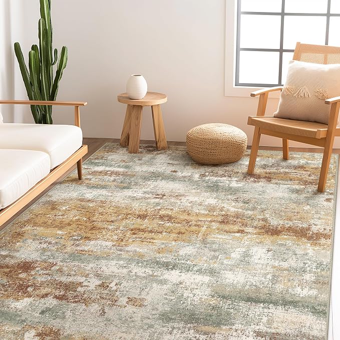 Area Rugs 5x8 for Living Room Bedroom, Modern Abstract Machine Washable Rug - Image 3