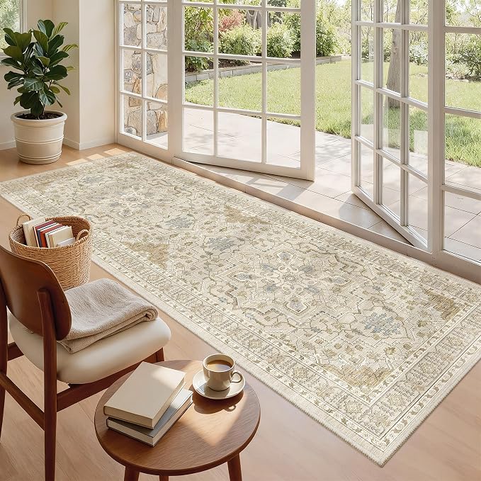 Madane Hallway Runner 3x8, Kitchen Rugs Washable Entryway Rug 8ft Vintage - Image 4