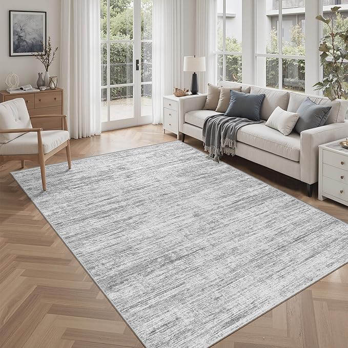 5x7 Area Rugs - Ultra-Thin Washble Rugs, Non-Slip Low Pile Abstract Print Rugs by Unknown