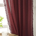 WAZZIO Boho Lace Curtains 84 Inches 2 Panel, Light Filtering Privacy Tassel & by WAZZIO