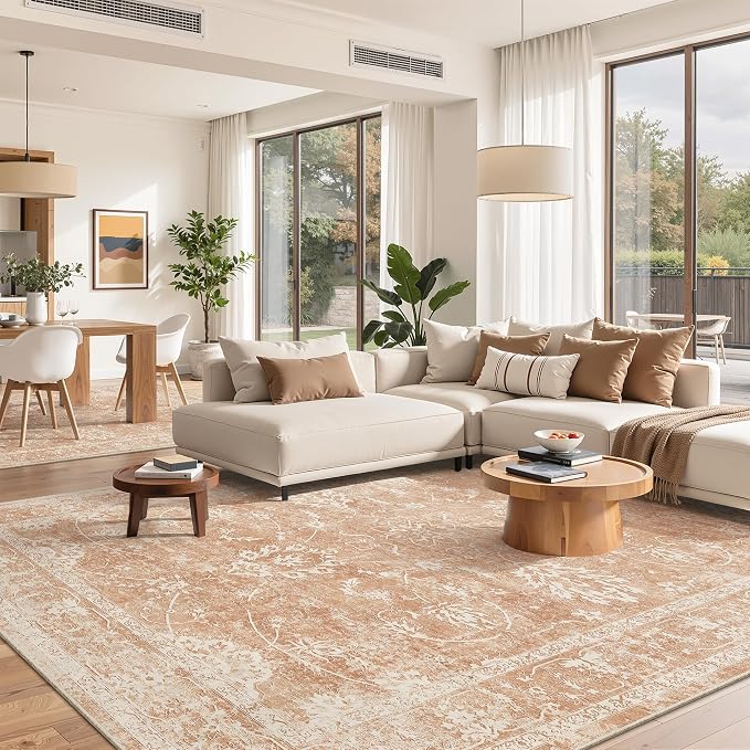 Madane Washable 6x9 Area Rugs for Living Room, Vintage Rug by Madane