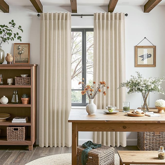 Nanspring Eggshell Beige Curtains 108 Inches Long - Image 8