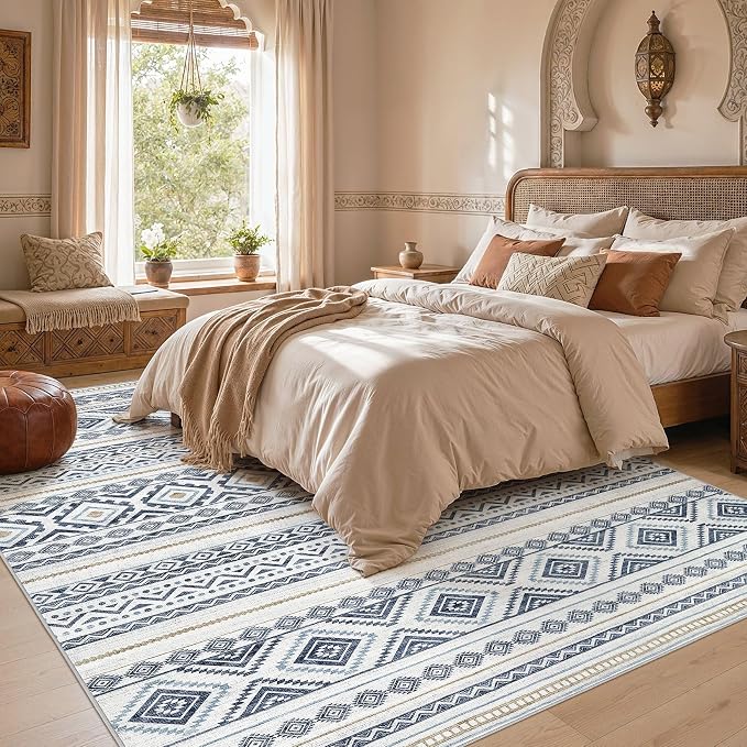 cotiled Boho 12x15 Area Rug for Living Room: Large Moroccan Washable Rug | - Image 5
