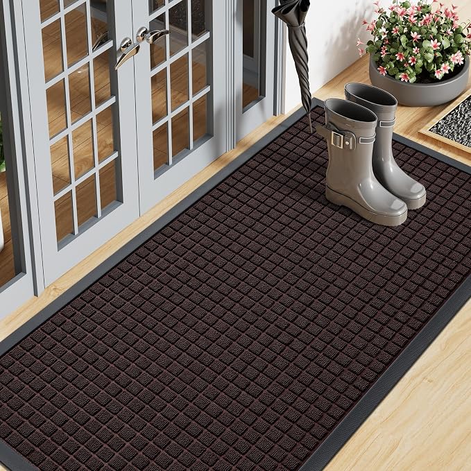 Smiry Front Door Mat Outside Entrance, Heavy Duty Natural Rubber Doormat by Smiry