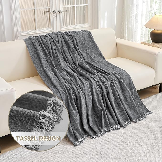 MYSKY HOME Loveseat Cover Charcoal Gray Couch Cover Sectional Couch Covers - Image 4