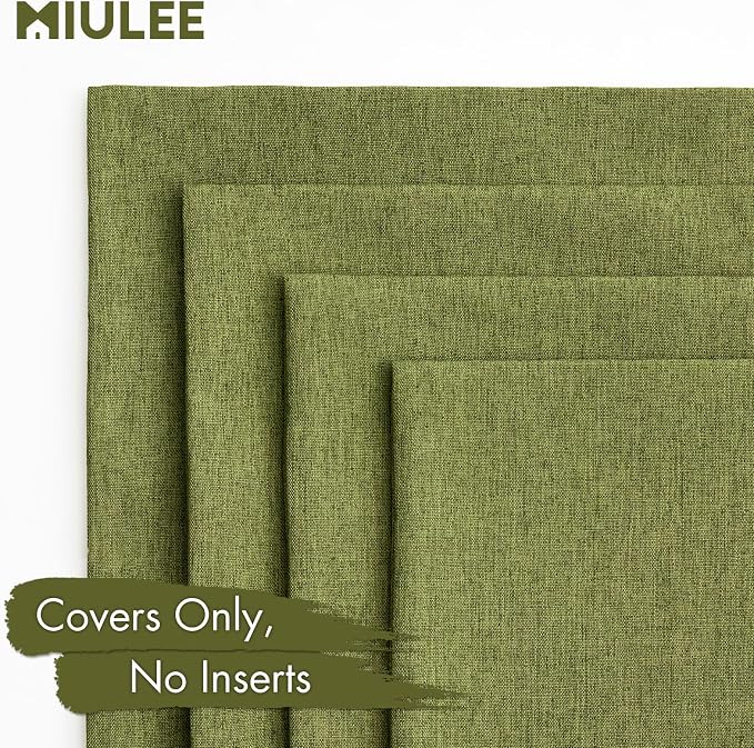 MIULEE Pack of 4 Decorative Solid Waterproof Throw Pillow Covers Linen Garden - Image 5