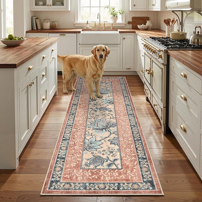 GarveeHome Terracotta Teal 8x10 Area Rugs - Image 3