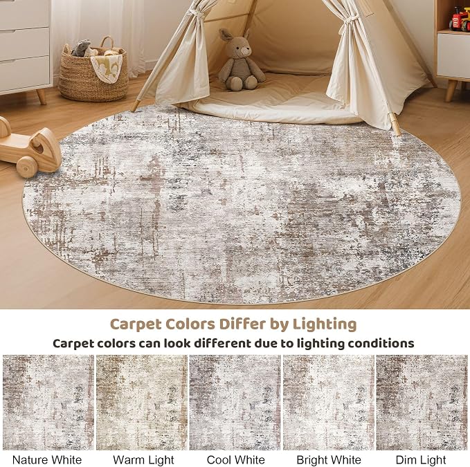 UERMEI 6ft Round Area Rug Living Room Rugs - Image 8