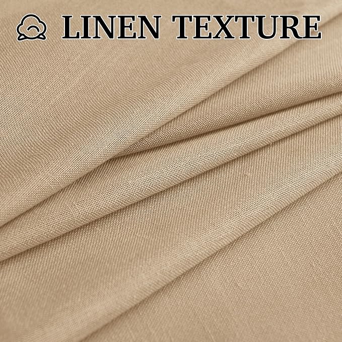 RYB HOME Boho Curtains 84 inches Long, Soft Linen Woved Lightweight Back Tab - Image 5