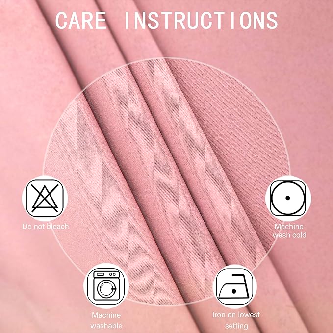 LEMOMO Blackout Curtains 66 x 84 inch/Pink Curtains Set of 2 Panels/Thermal - Image 4