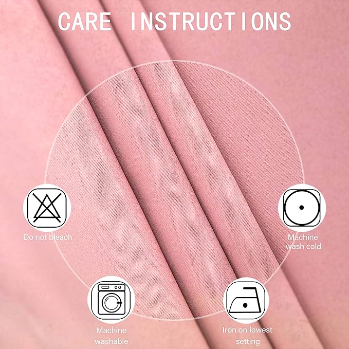 LEMOMO Pink Thermal Blackout Curtains/52 x 108 Inch/Set of 2 Panels Room - Image 4